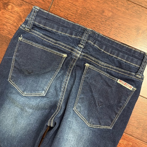 Hudson Denim Raw Cuff Blue Stretch Skinny 5 Pocket Jeans 12 - Picture 5 of 8